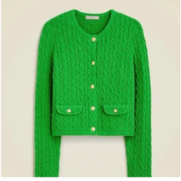 J. Crew Sweaters - J. Crew Vibrant Green Cardigan